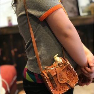 **SOLD** Mexican Tooled Leather Saddle Mini Purse